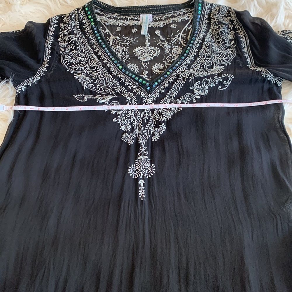 Graham Kandiah Kaftan Style Tunic Swimsuit Cover Up 100% Silk Size Small - Picture 6 of 9